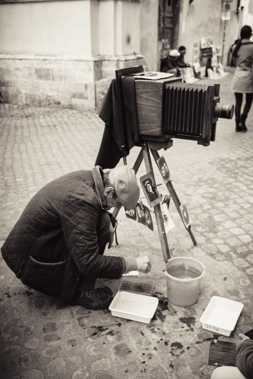 Großformat-Fotografie in Trastevere, Rom, Italien
